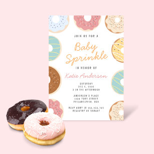 Cute Pastel Donuts Baby Sprinkle Invitation