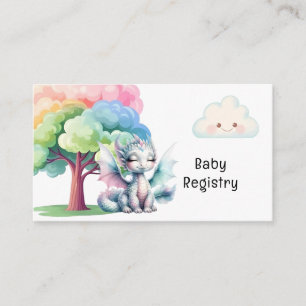 Cute Pastel Dragon Baby Shower Registry Enclosure Card