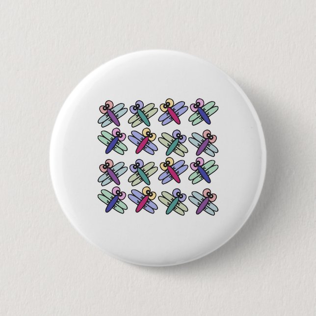cute pastel dragonflies pinback button (Front)