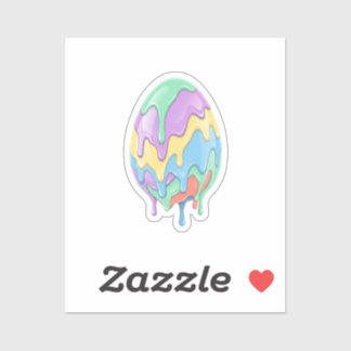 Cute Pastel Drip Art Easter Egg Modern  Sticker