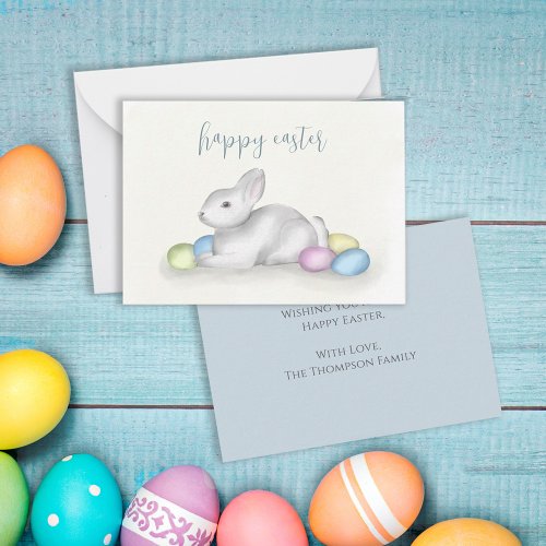 Cute Pastel Easter Bunny Simple Classic Colorful Note Card