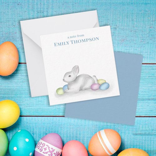 Cute Pastel Easter Bunny Simple Classic Minimalist Note Card