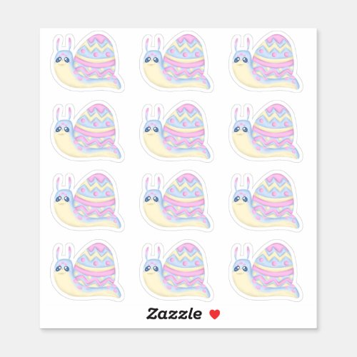 Cute Pastel Easter Egg Snail Stickers