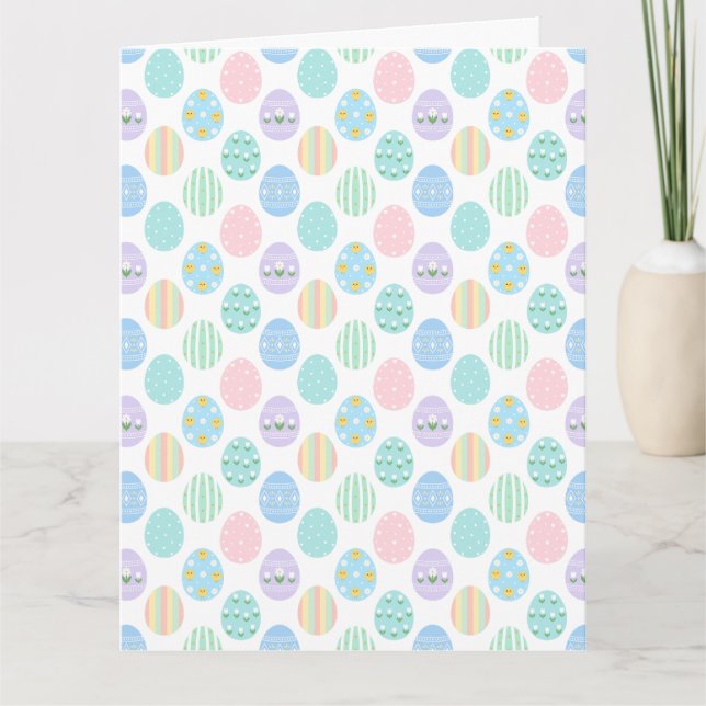 Cute Pastel Easter Eggs Pattern  Card (Front)