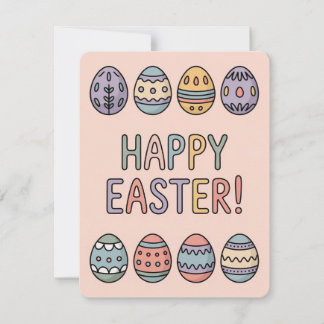 Cute Pastel Easter Eggs Spring Holiday Card