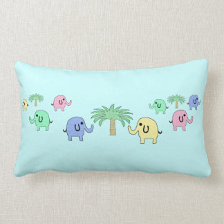Cute Pastel Elephants Kids Pillow
