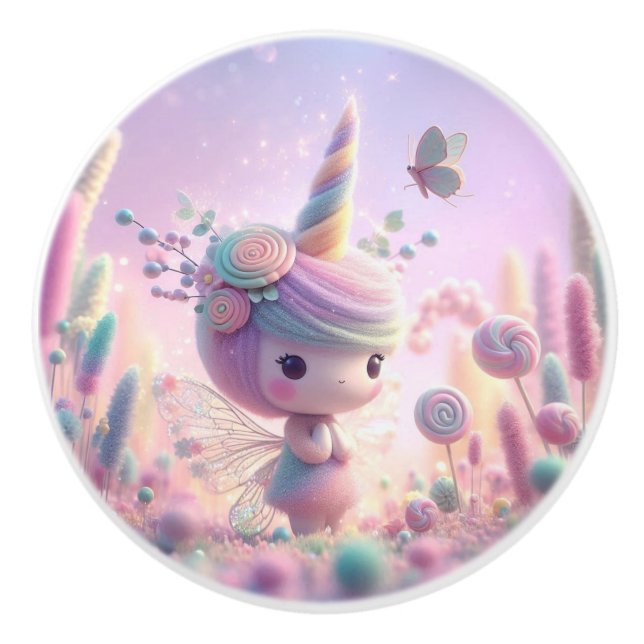 Cute Pastel Fairy  Ceramic Knob (Front)