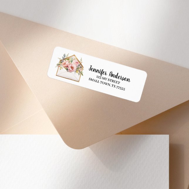 Cute Pastel Floral Envelope Address Label (Creator Uploaded)