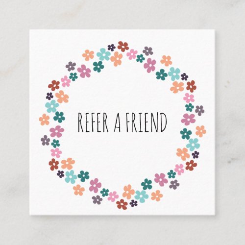 Cute Pastel Floral Hair Stylist Flower Wreath Appointment Card