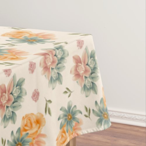 Cute Pastel Floral Pattern Tablecloth