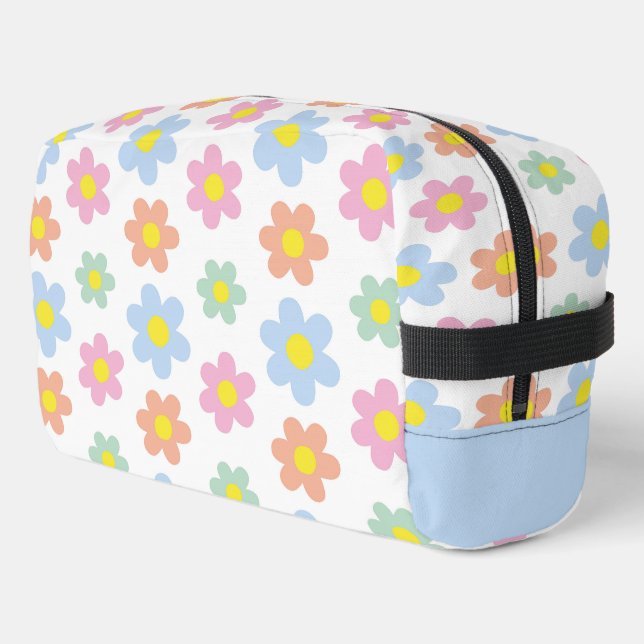 Cute pastel flower hippy retro pattern dopp kit (Left Corner)