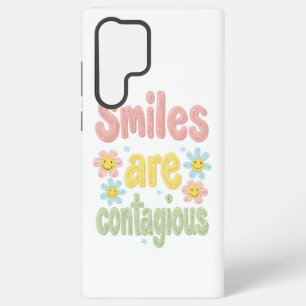 Cute Pastel Flower Smiles Are Contagious Samsung Galaxy S22 Ultra Case