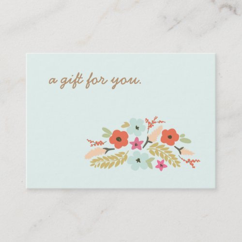Cute Pastel Flowers Gift Certificate Business Card