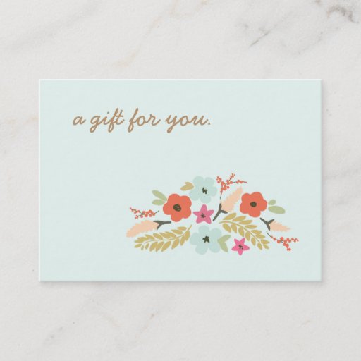 Customizable Cute Pastel Flowers Gift Certificate Business Card