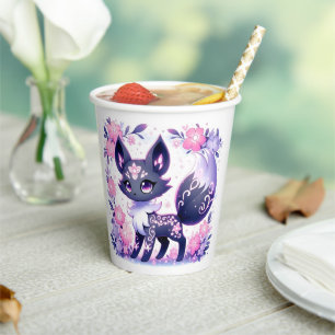 Cute Pastel Fox Baby Shower Paper Cups