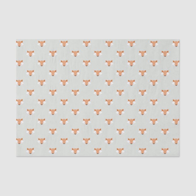 Cute Pastel Fox Faces Pattern Tissue Paper (Front)