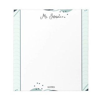 Cute Pastel Frame Teacher Notepad