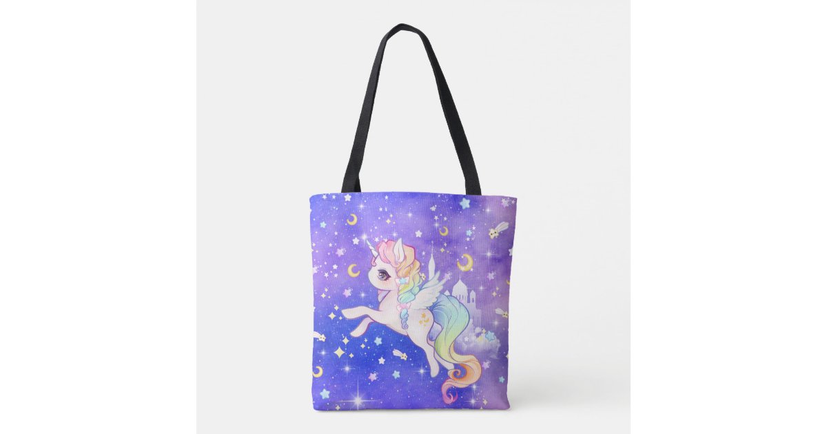 Cute Pastel Galaxy Unicorn Tote Bag Zazzle Com