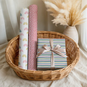 Cute Pastel Gender Neutral Baby Shower Pattern Wrapping Paper Sheets