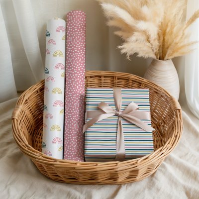 Cute Pastel Gender Neutral Baby Shower Pattern  Wrapping Paper Sheets