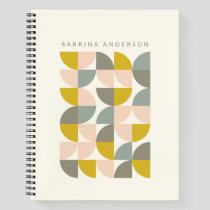 Cute Pastel Geometric Shapes Personalized Notebook
