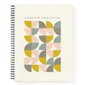 Cute Pastel Geometric Shapes Personalized  Notebook