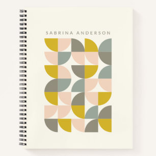 Cute Pastel Geometric Shapes Personalized  Notebook