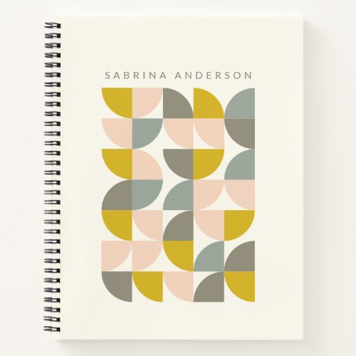 Cute Pastel Geometric Shapes Personalized  Notebook