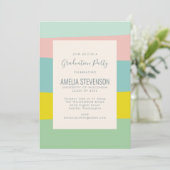 Cute Pastel Geometric Spring Graduation Party Invitation (Standing Front)