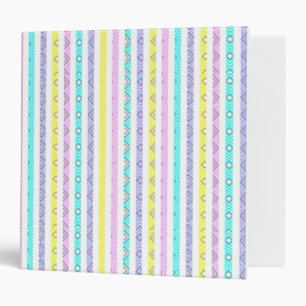 Cute pastel geometric stripes binder