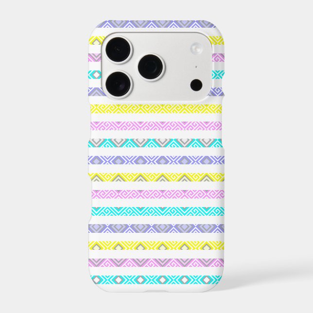 Cute pastel geometric stripes iphone case (Back)