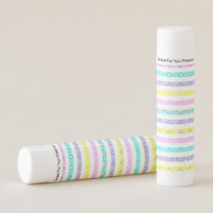 Cute pastel geometric stripes lip balm