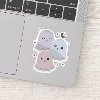 Cute Pastel Ghost Friends Halloween Vinyl Sticker