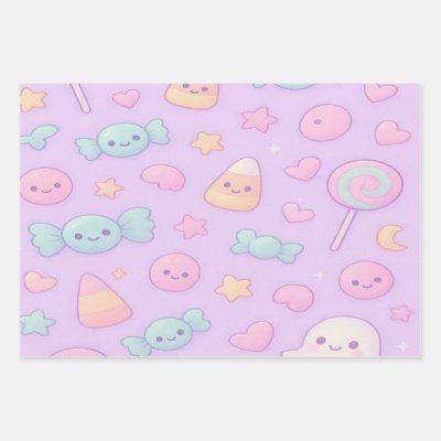 Cute Pastel Ghost Halloween, Wrapping Paper Sheets