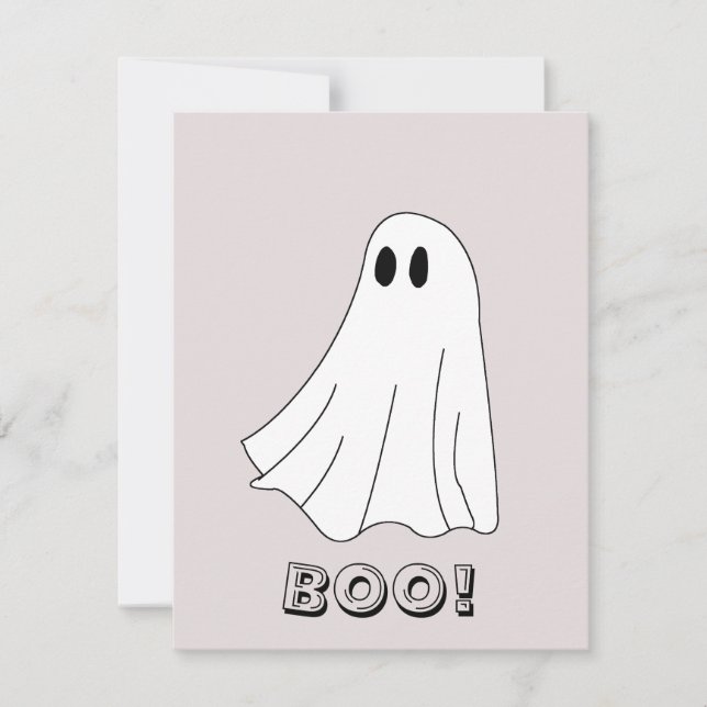 Cute Pastel Ghost Pattern Note Card (Front)