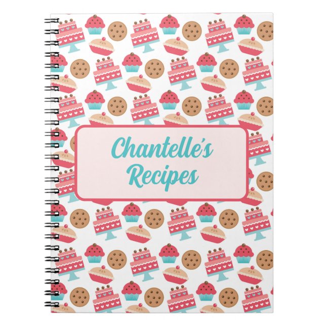 Cute pastel girly kitchen cake dessert recipe book (Front)