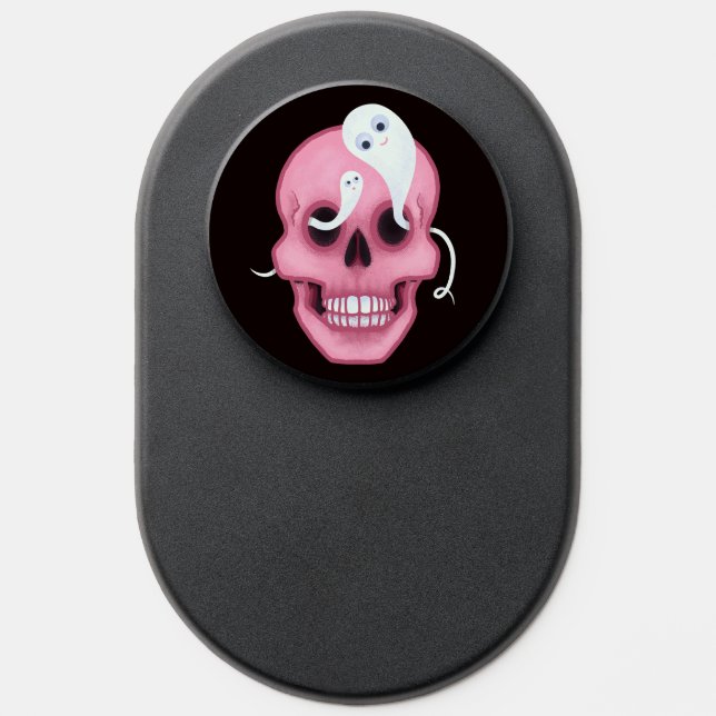 Cute Pastel Goth Pink Skull Whimsigoth Horror PopSocket (Popsocket)