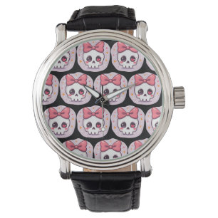 Cute Pastel Goth Skull with Bow Watch