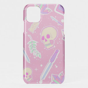 Cute Pastel Goth Witchy Pattern with Skulls, Cryst iPhone 11 Case