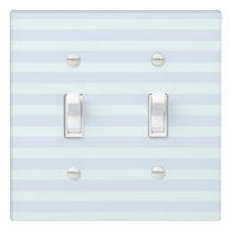 Cute Pastel Green & Blue Stripes Light Switch Cover