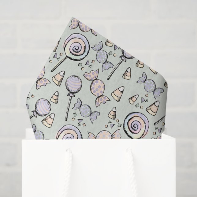 Cute Pastel Green Halloween Candy Baby Tissue Paper (Gift Bag)