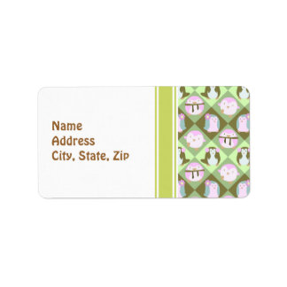 Cute Pastel Green Penguins Label