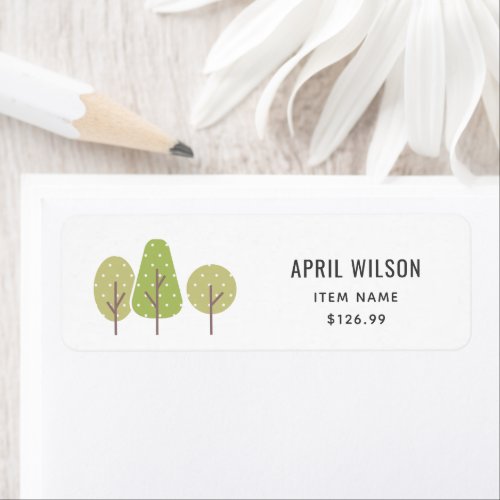CUTE  PASTEL GREEN TREE TRIO LANDSCAPING PRICE LABEL