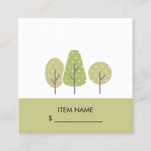 CUTE  PASTEL GREEN TREE TRIO LANDSCAPING PRICE TAG
