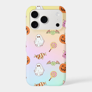 Cute Pastel Halloween Ghosts Pumpkins Candy Patter iPhone 17 Pro Case