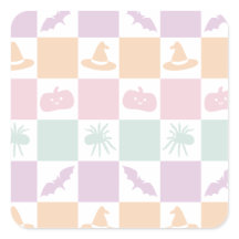 Cute Pastel Halloween Graphics & Checkerboard