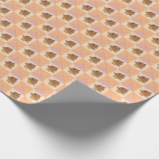 Cute Pastel Halloween Pumpkin Bat Pattern Wrapping Paper