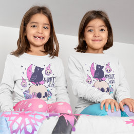 Cute Pastel Halloween Skull and Crow Longsleeve Tri-Blend Shirts