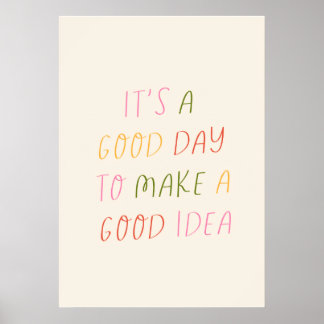 Cute Pastel Hand Lettering Motivational Quote Art  Poster