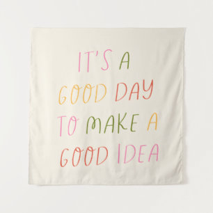 Cute Pastel Hand Lettering Motivational Quote Art  Tapestry